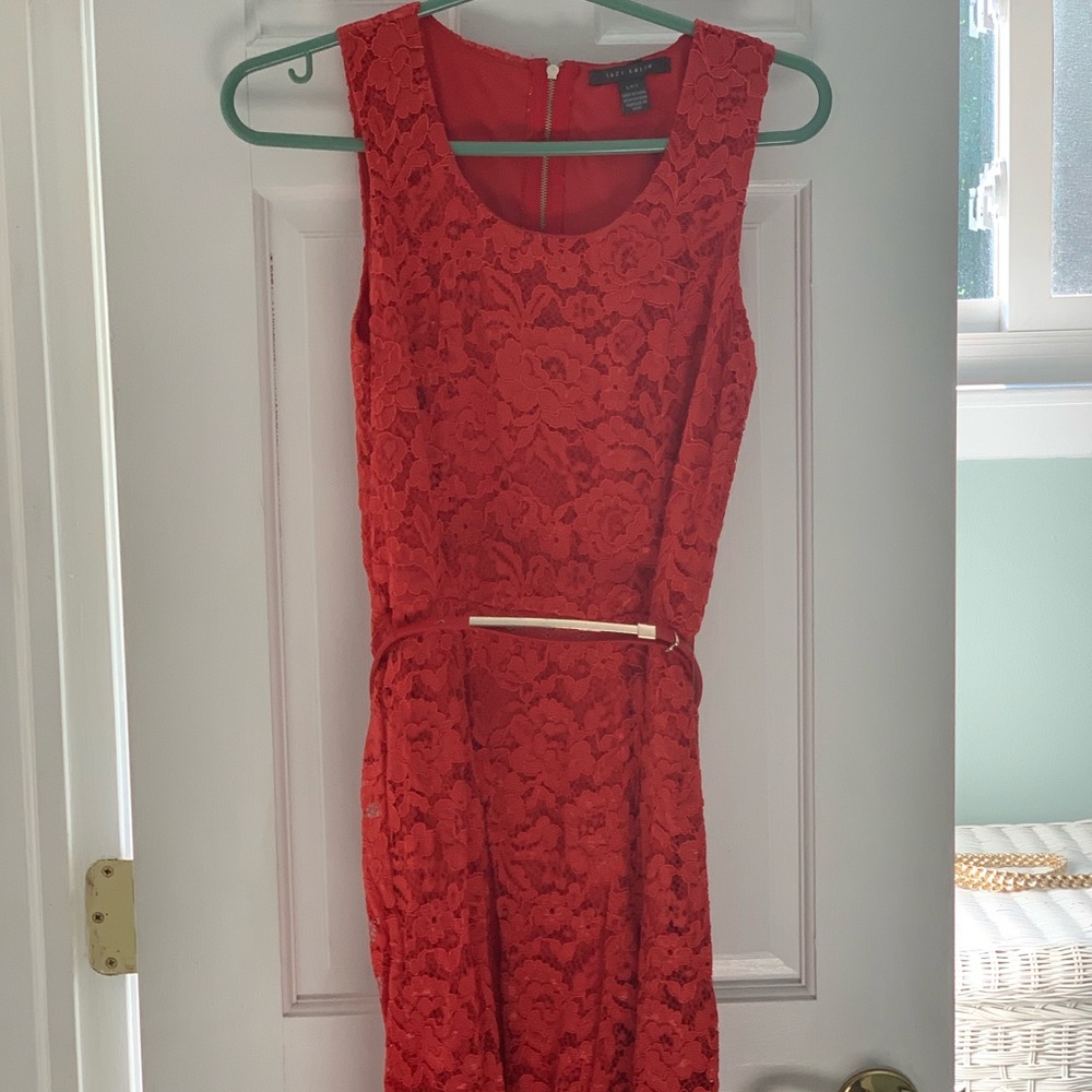 Red lace dress